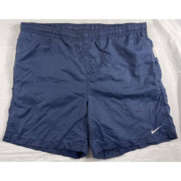 Nike Other - Vintage 90's Nike Stitched Logo Lined Swim Trunks Shorts Men's Large Blue Mesh